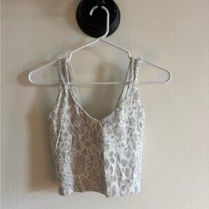 Lululemon Athletica Cream Leopard Print Crop Top